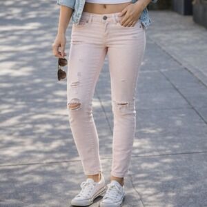 American Eagle NWT Pink Super‎ Stretch Low Rise Skinny Jeans Women's Size 8 Y2K